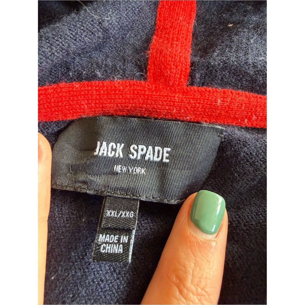 Jack Spade Navy Sweater with Red Trim